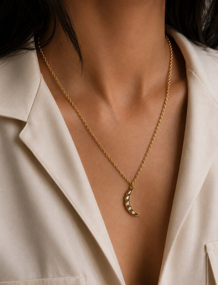 Moon kundan necklace