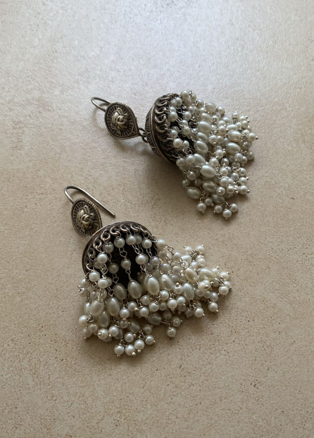 Antique pearl jhumki earrings