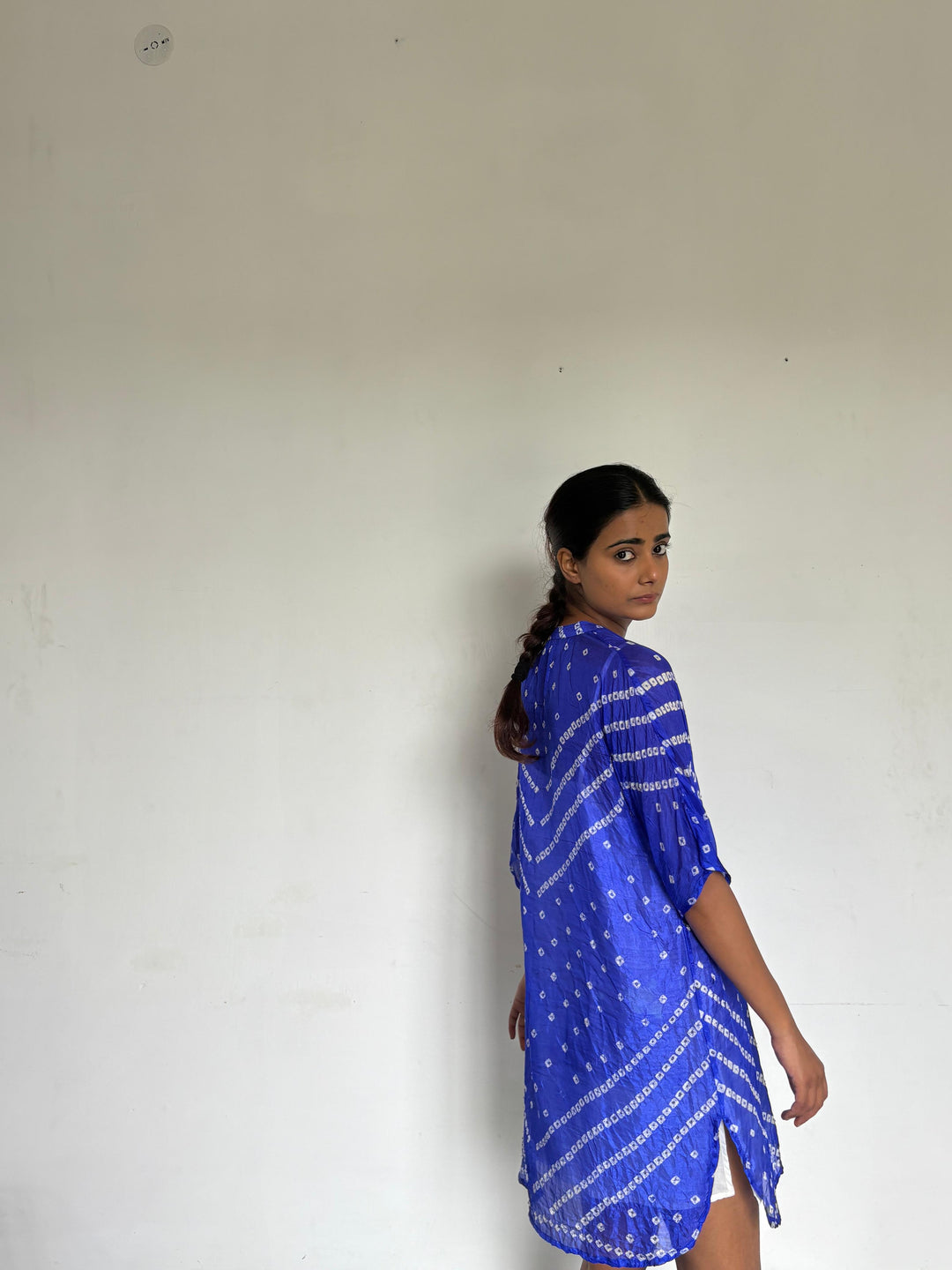 Bandhej Dress (Deep Blue)