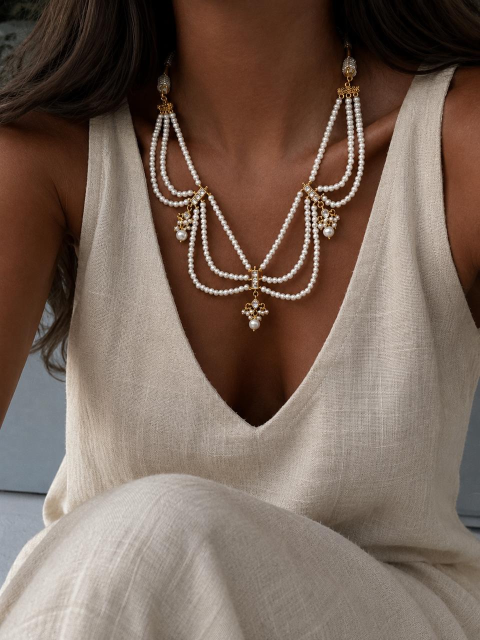 Milky way pearl necklace set