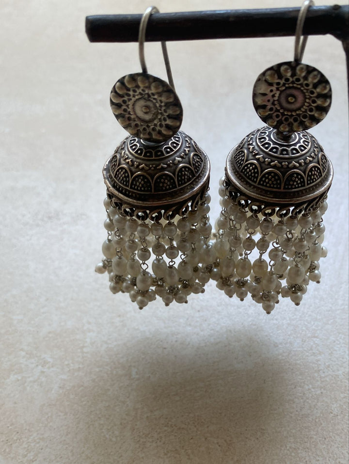 Antique pearl jhumki earrings