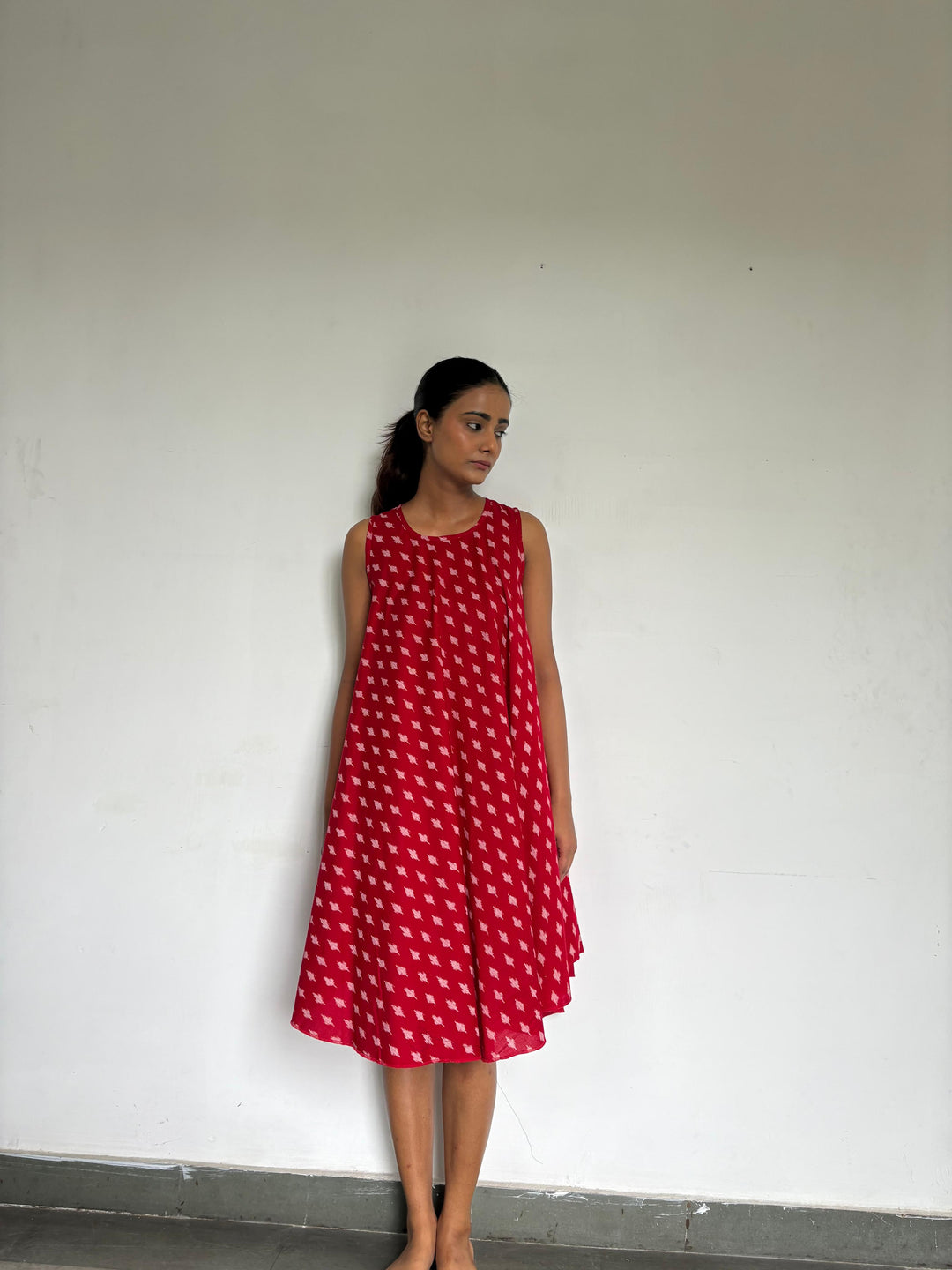 Ikat dress red
