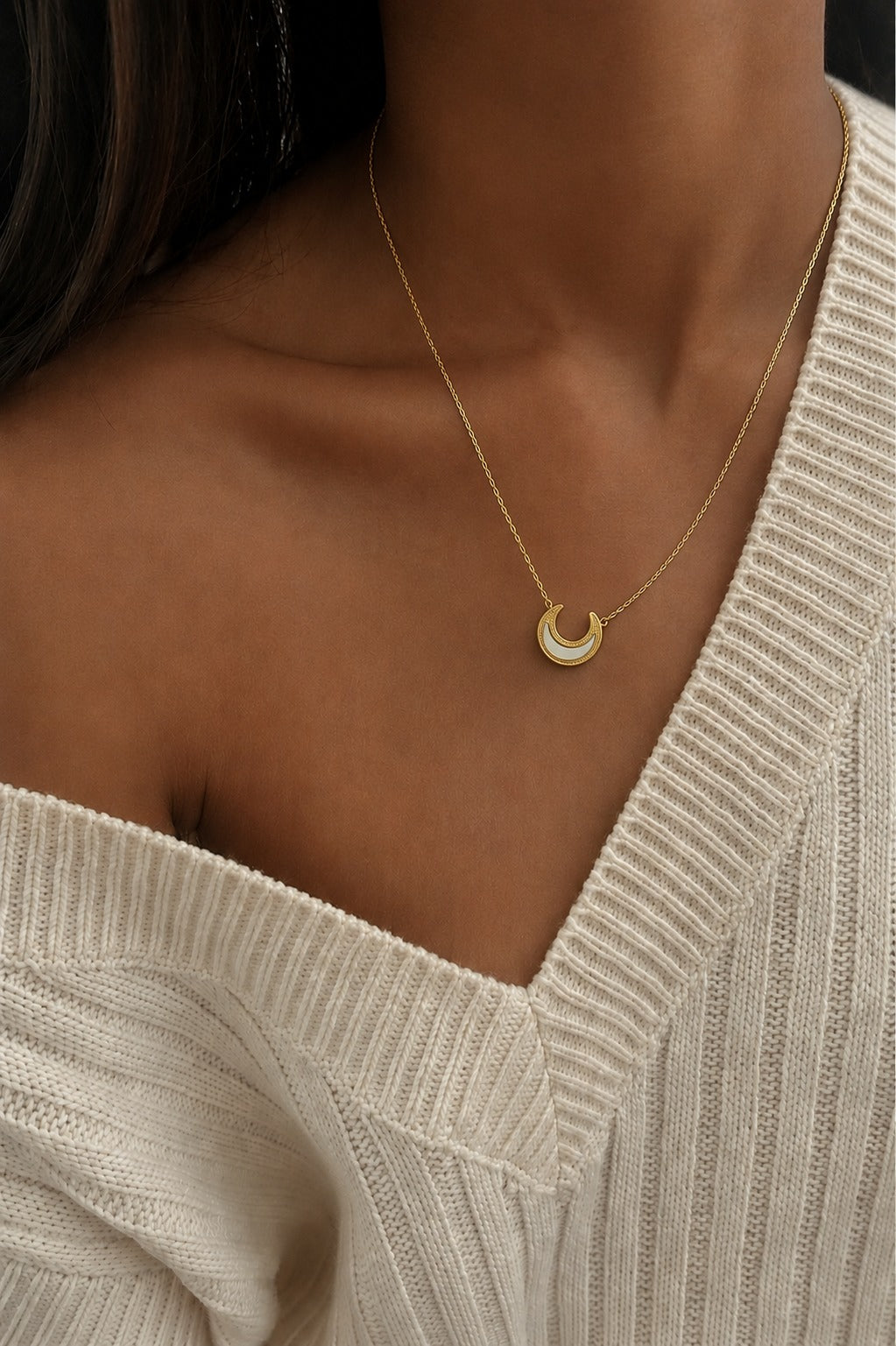 Titan moon necklace
