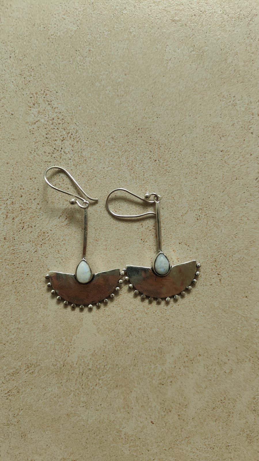 Fan silver earrings