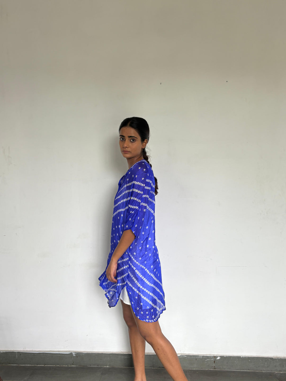 Bandhej Dress (Deep Blue)