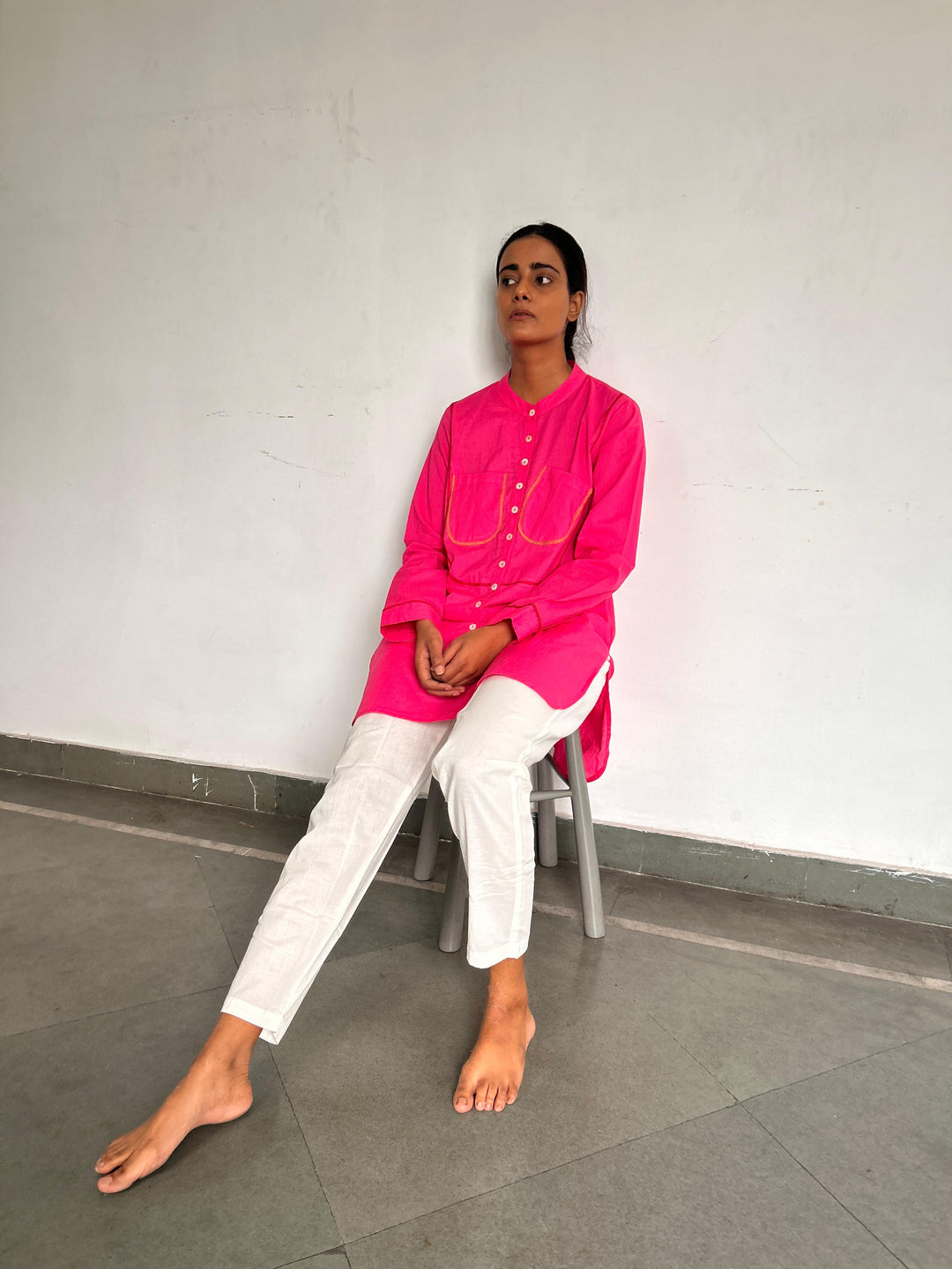 Rani pink kurta