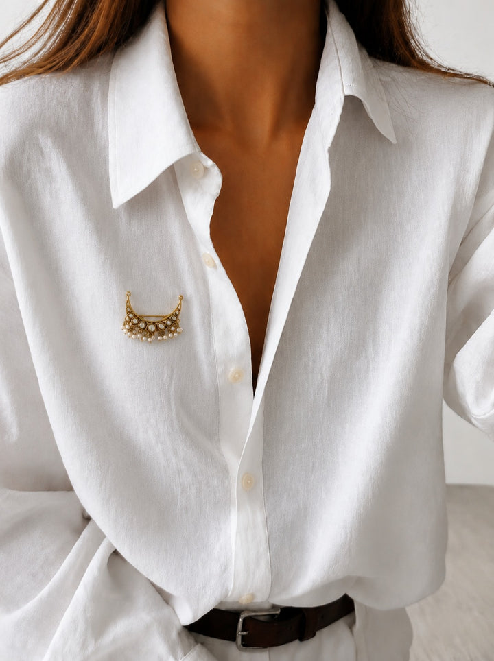 Chand jadau pin brooche