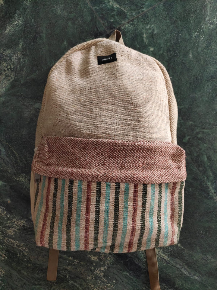 Rainbow Jute Backpack