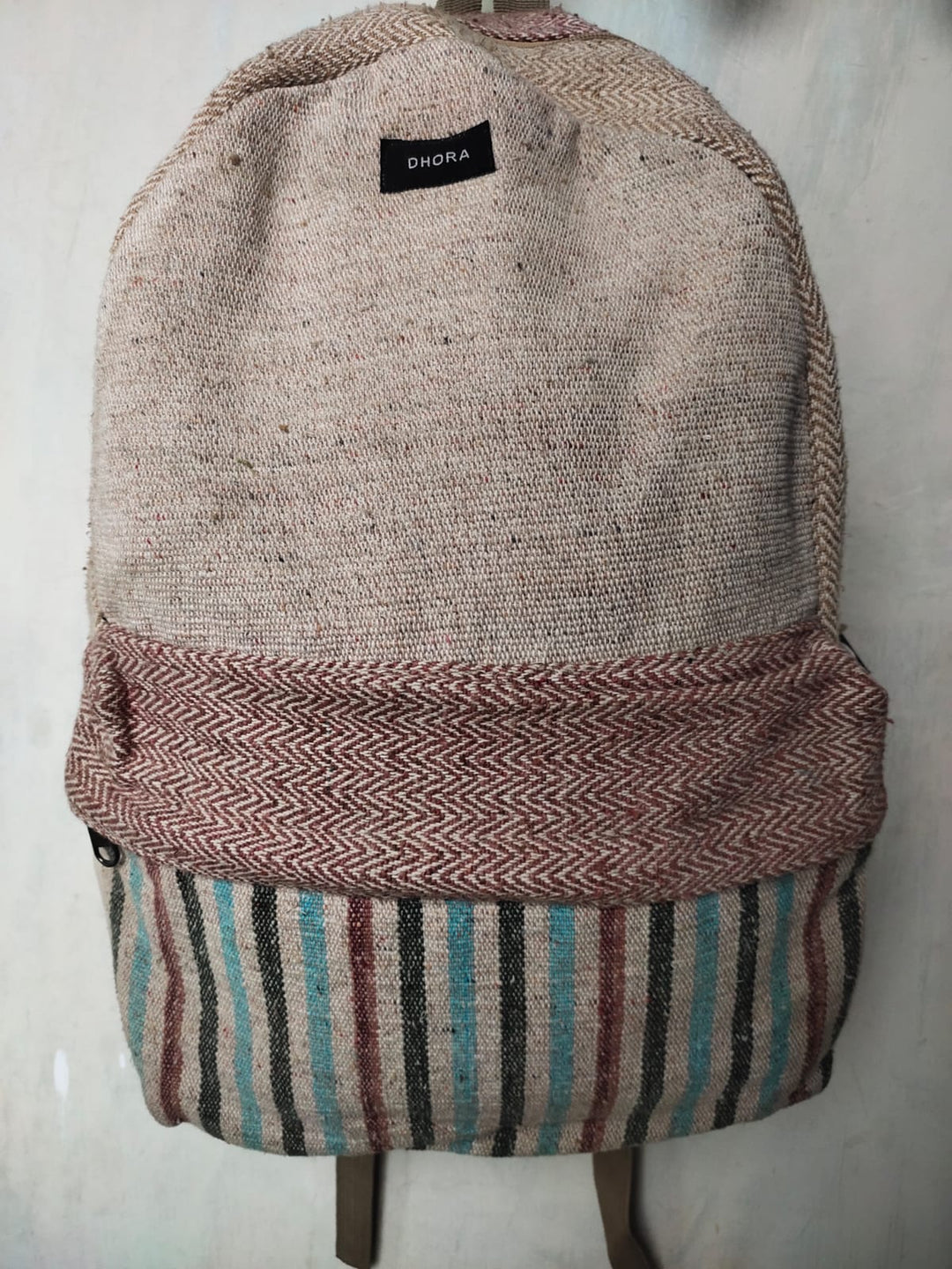 Rainbow Jute Backpack