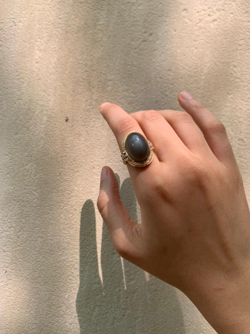 Moon Stone Dome Ring