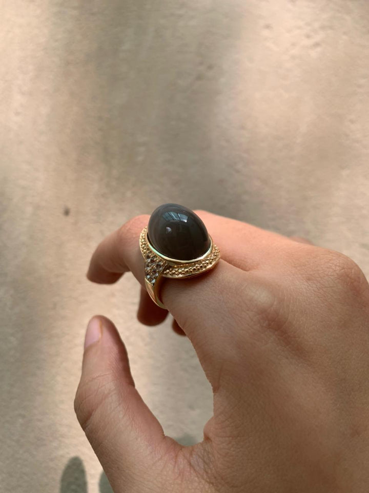 Moon Stone Dome Ring