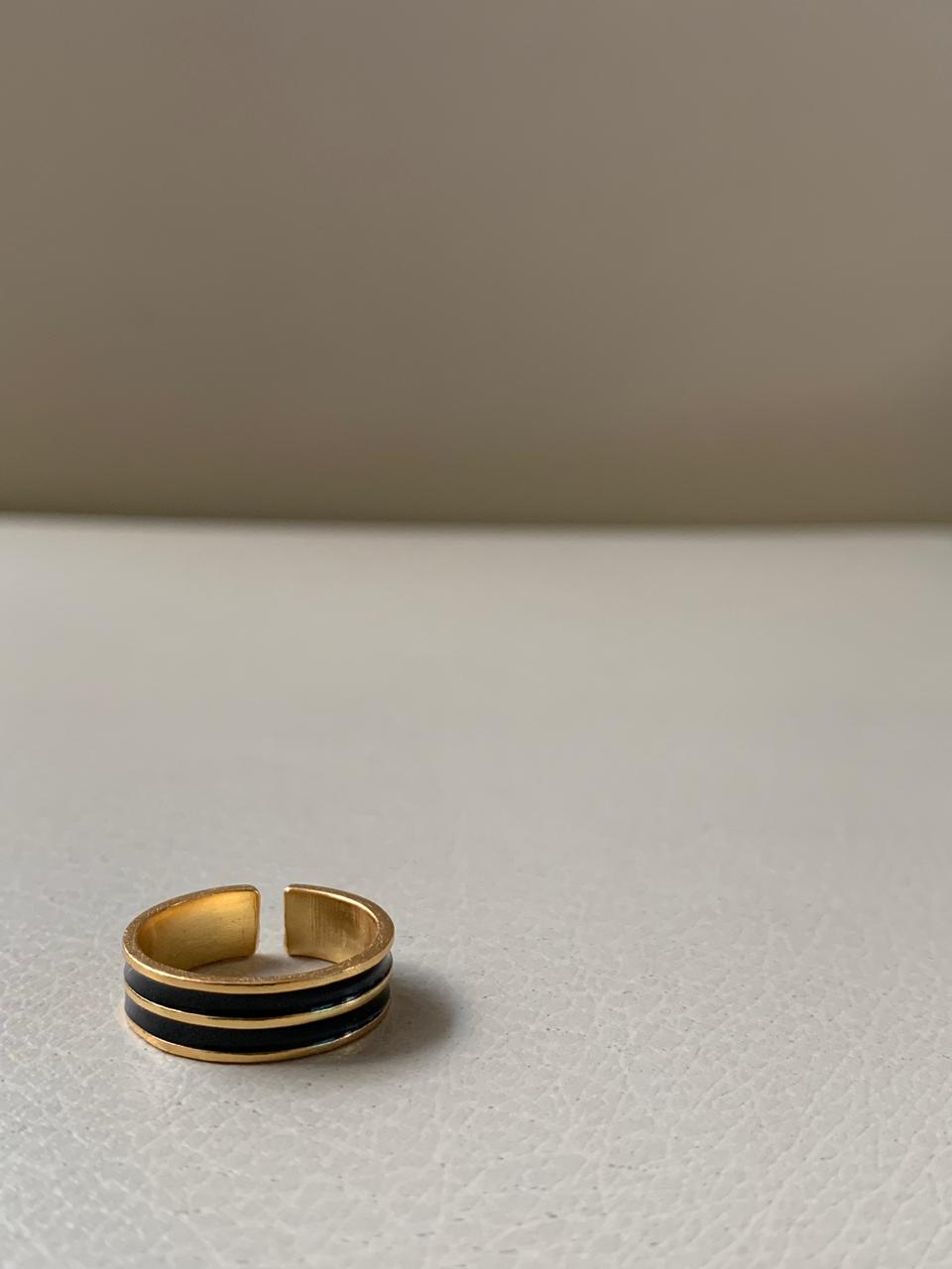 Cod no ..R17 RING black line enamel ring