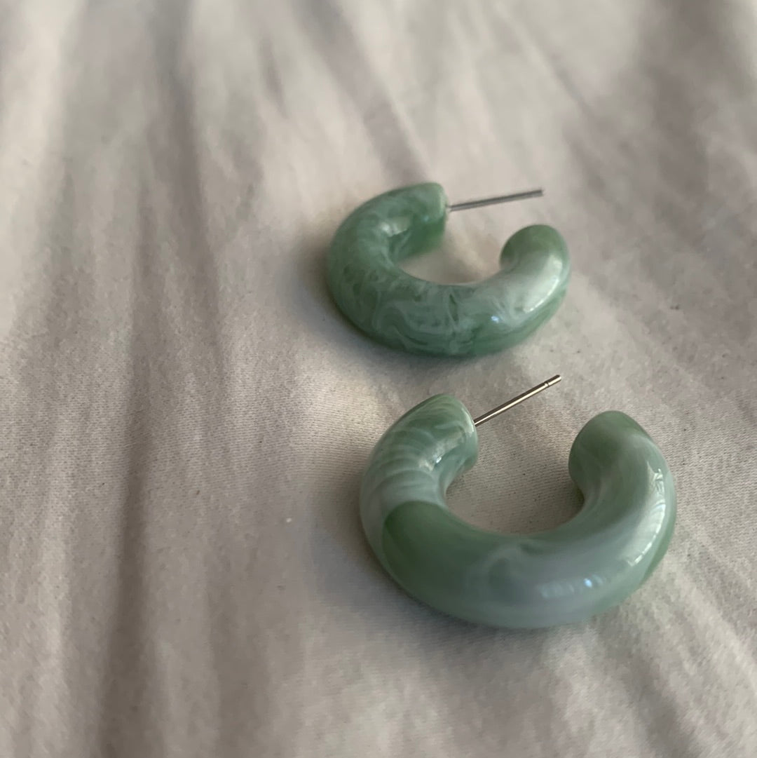 Marble Hoop Earrings