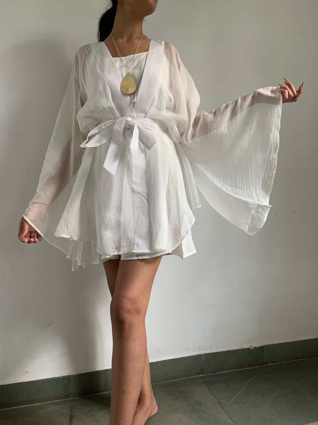 Raha White Dress with Jacket