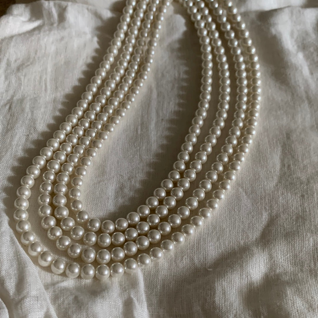 Four Pearl Strand Necklace