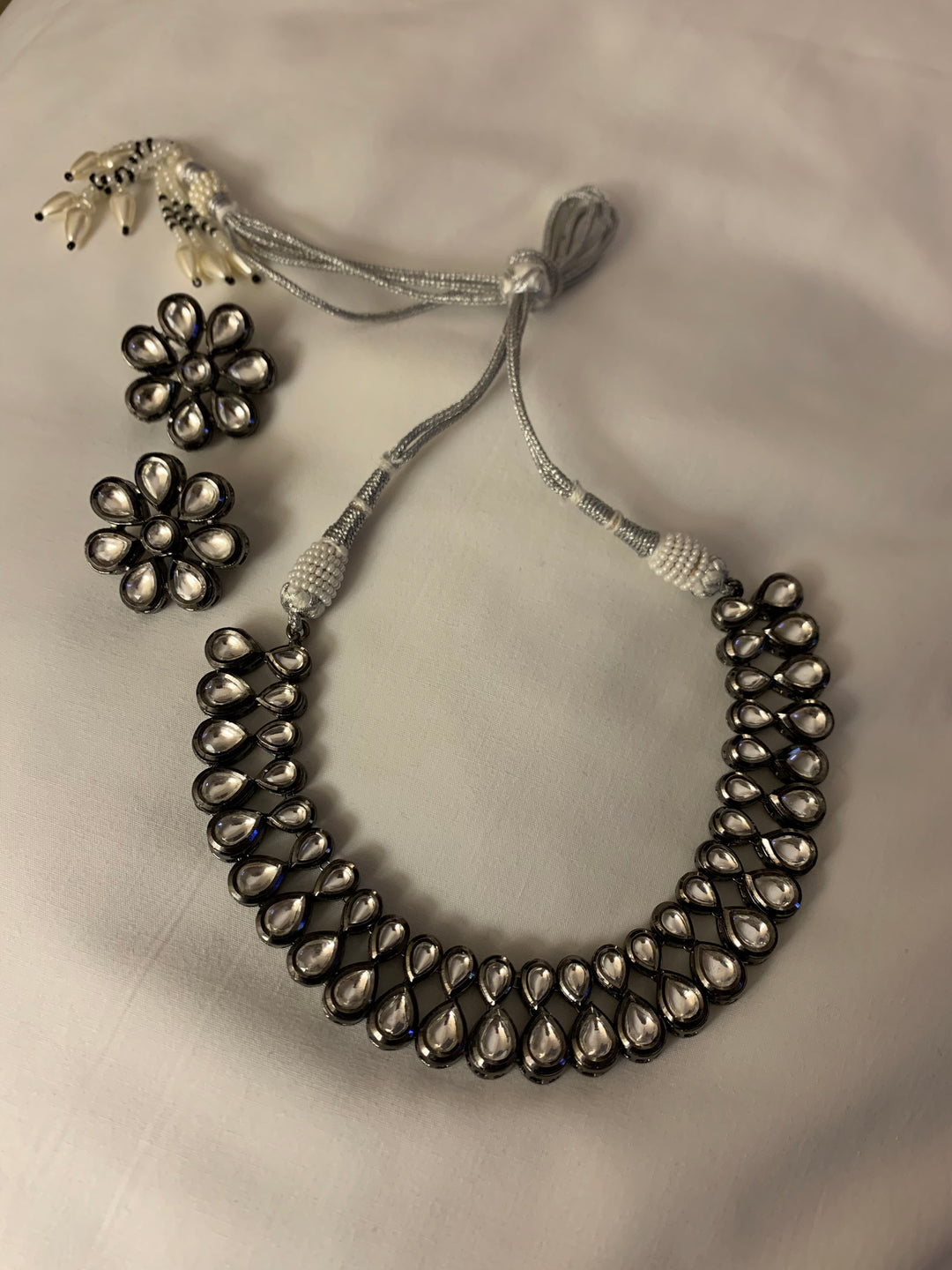 Black Polki Necklace Set