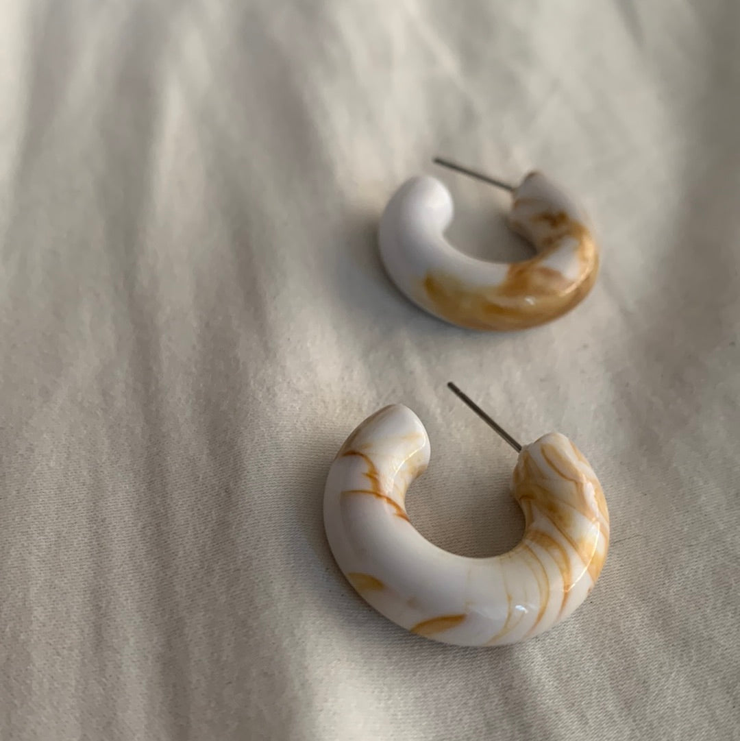 Marble Hoop Earrings