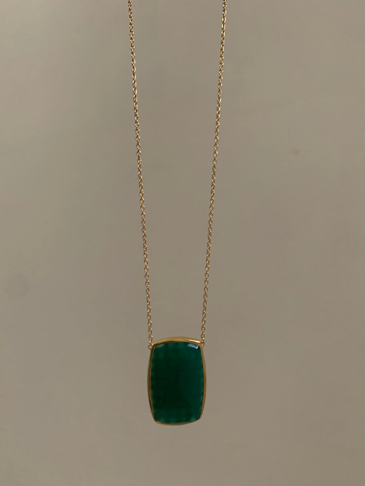 Chalcedony Brick Necklace