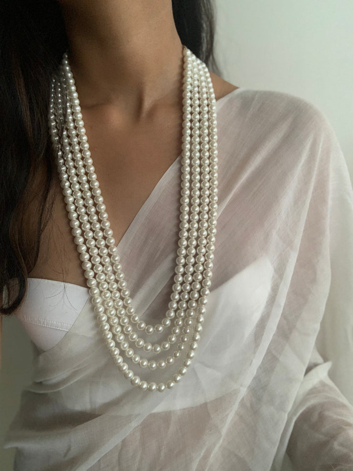 Four Pearl Strand Necklace