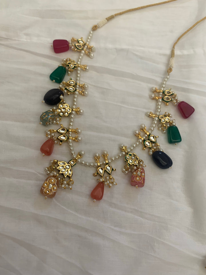 Navratan Tumble Necklace Set