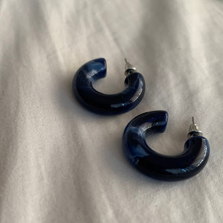 Marble Hoop Earrings