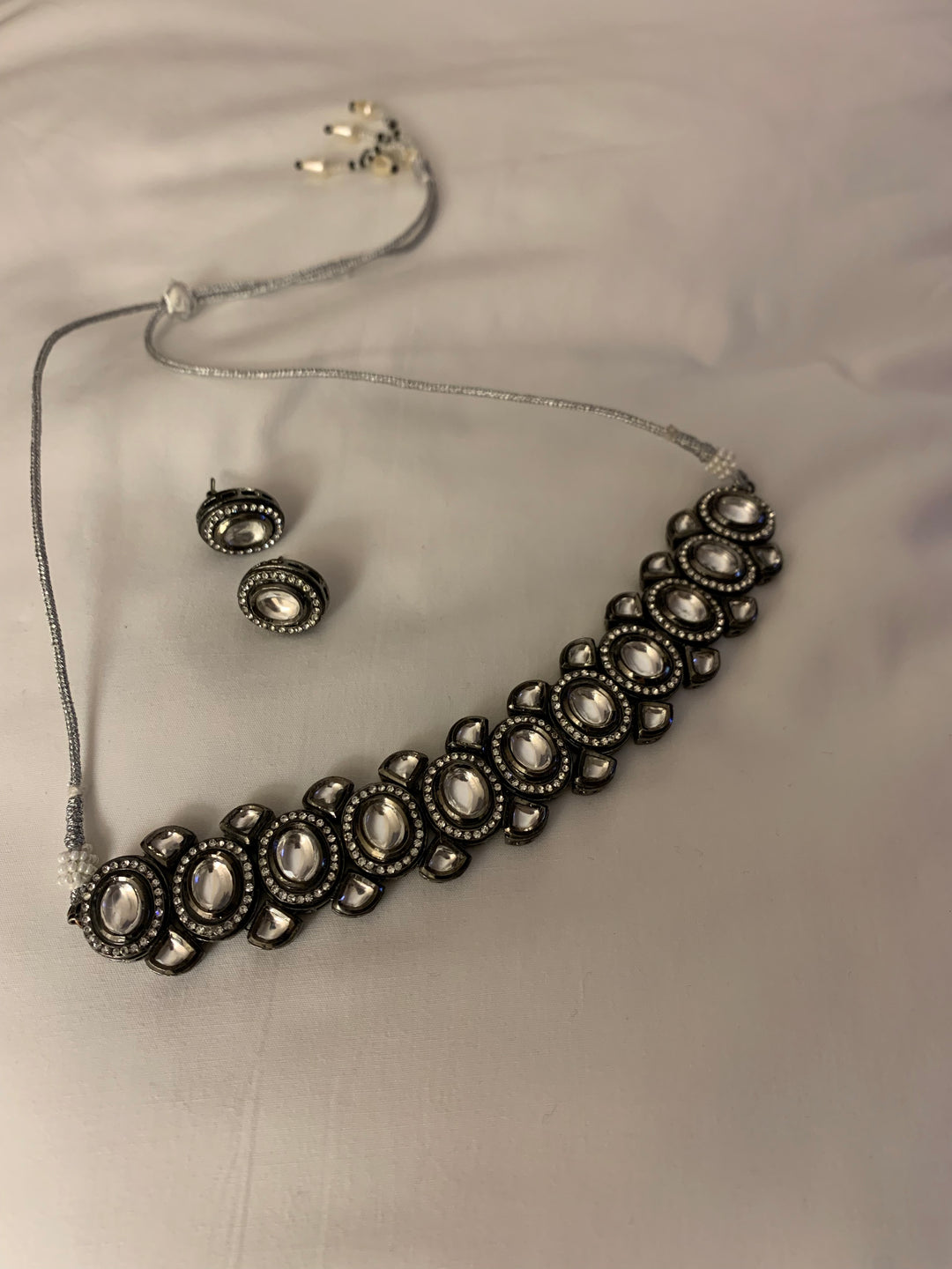 Black Polki Necklace Set