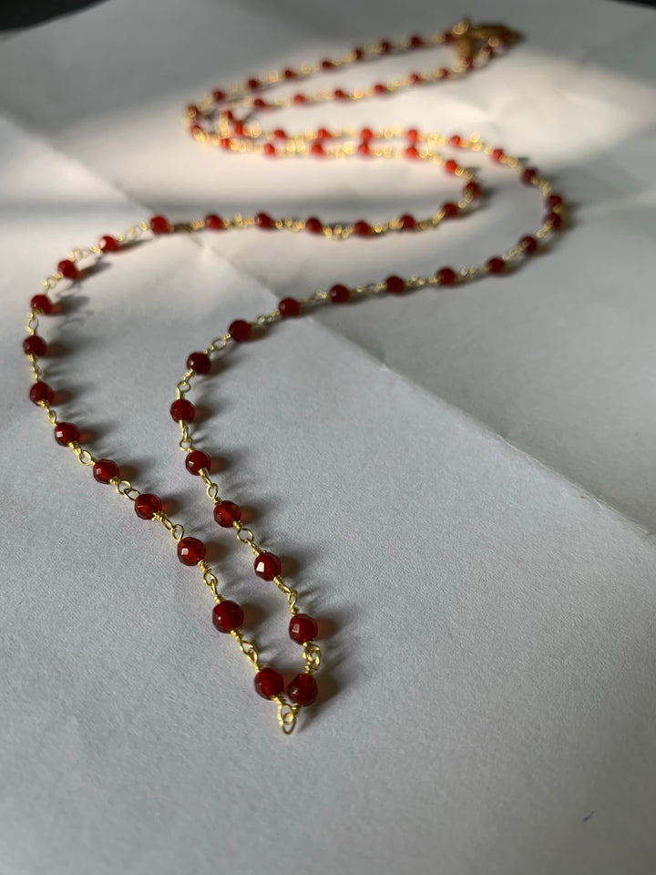 Red Onyx String Necklace