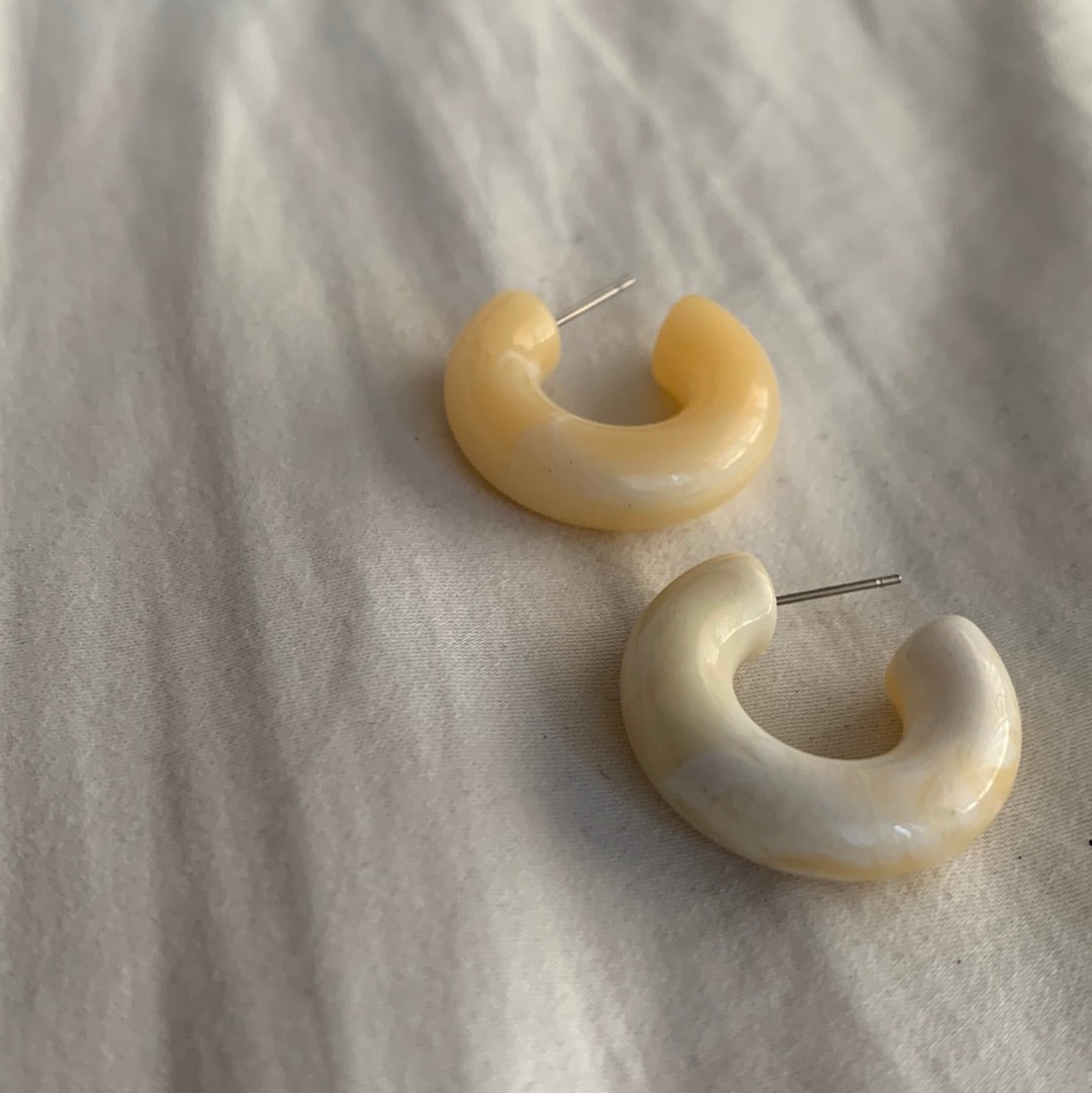 Marble Hoop Earrings