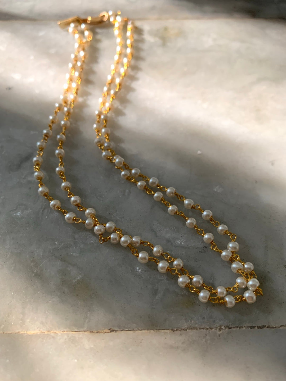 Duo Pearl String Necklace