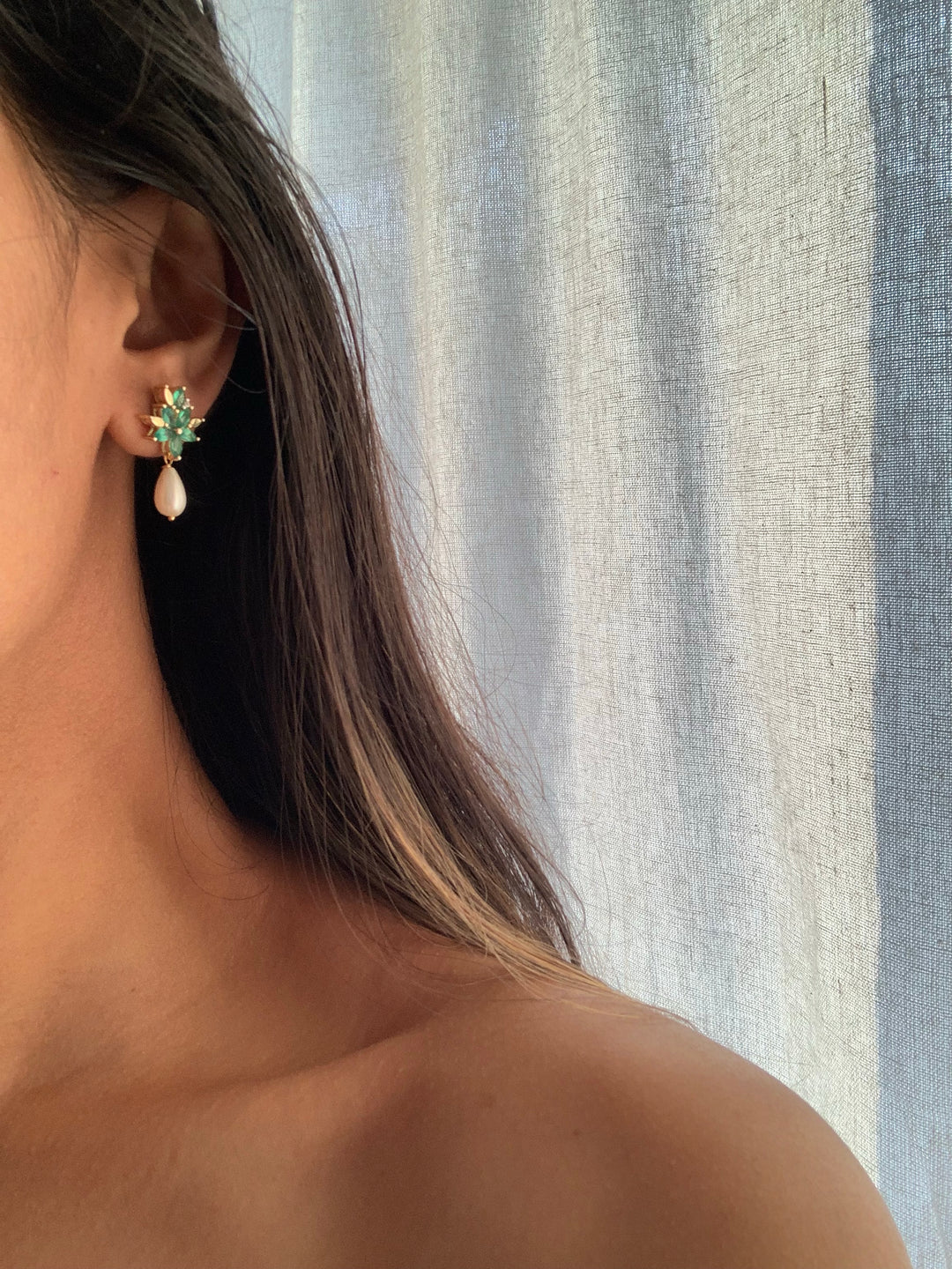 Green Lilly Earrings