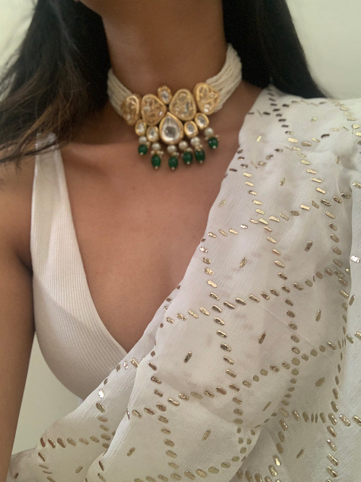 Green Paan Polki Necklace