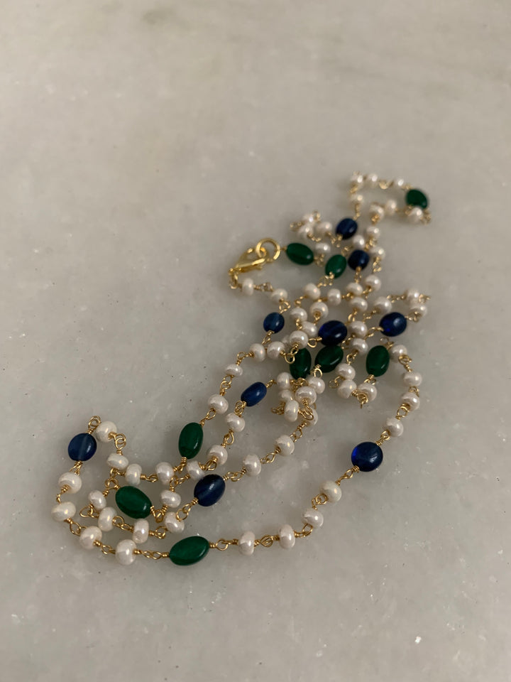 Mridula Green Blue Necklace