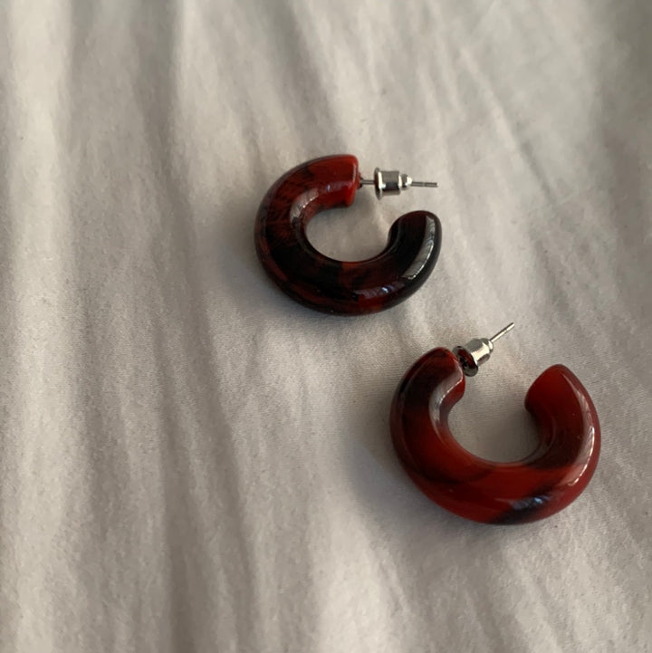 Marble Hoop Earrings