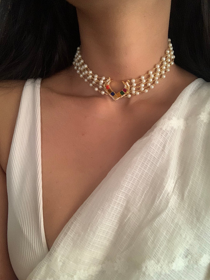 Crescent Multi Choker Necklace