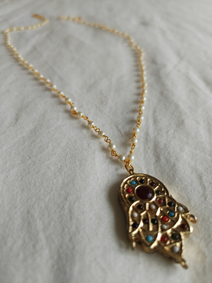 Hamsa Bonsho Necklace