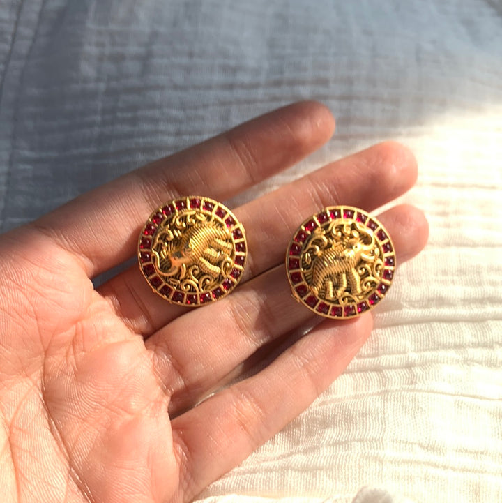 Elephant Coin Earrings