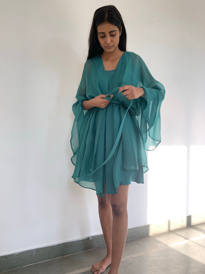 Raha Green Dress with Jacket