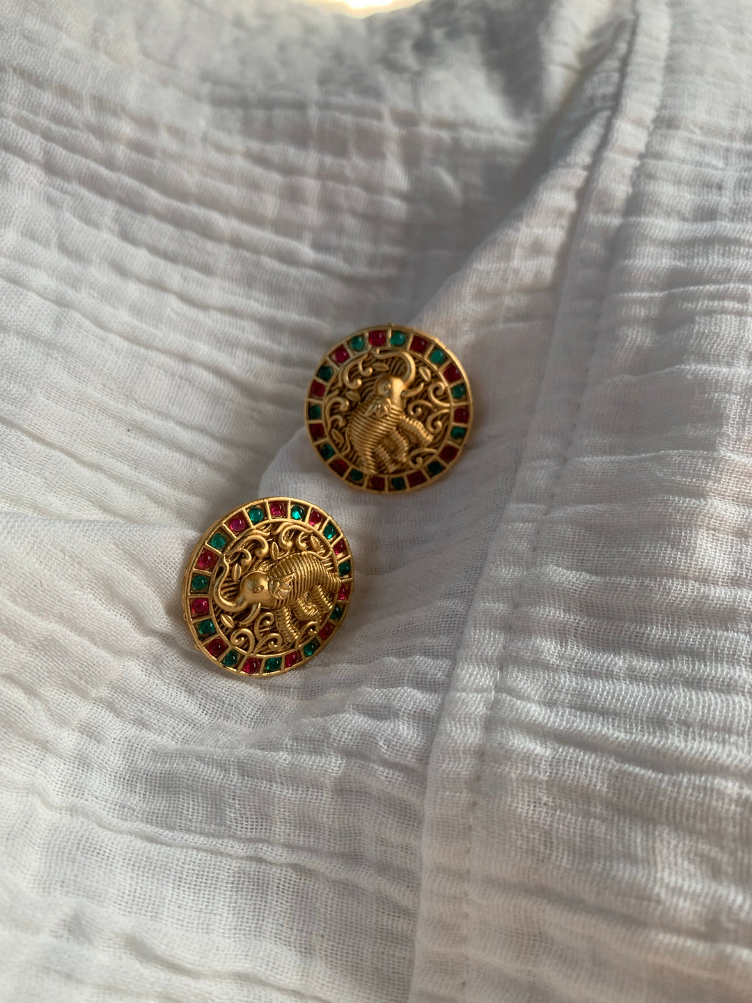 Elephant Coin Earrings