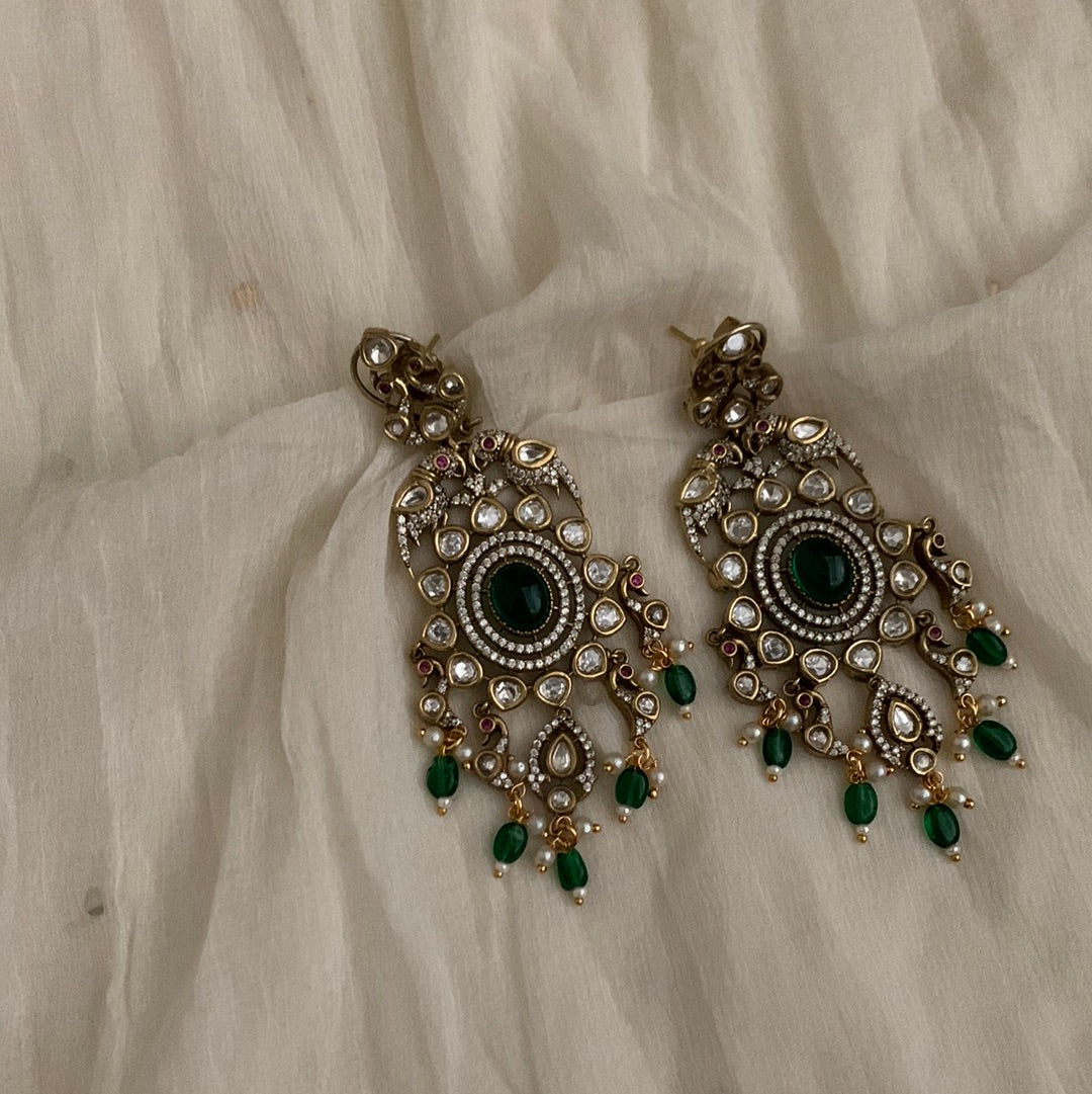 Green Zari Earrings