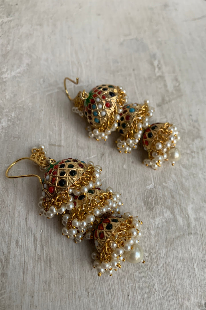 Trio Jhumki Earrings