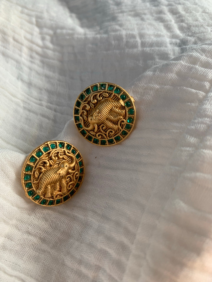 Elephant Coin Earrings