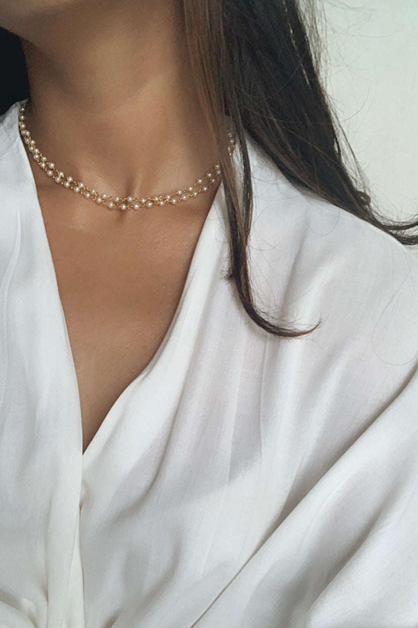 Duo Pearl String Necklace