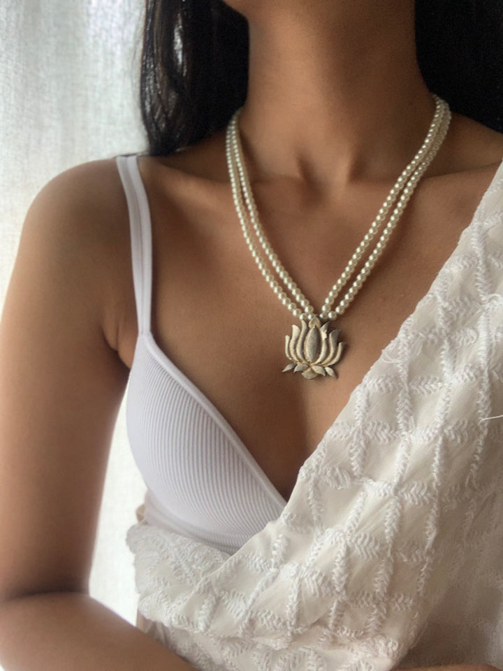 Lotus Pearl Necklace