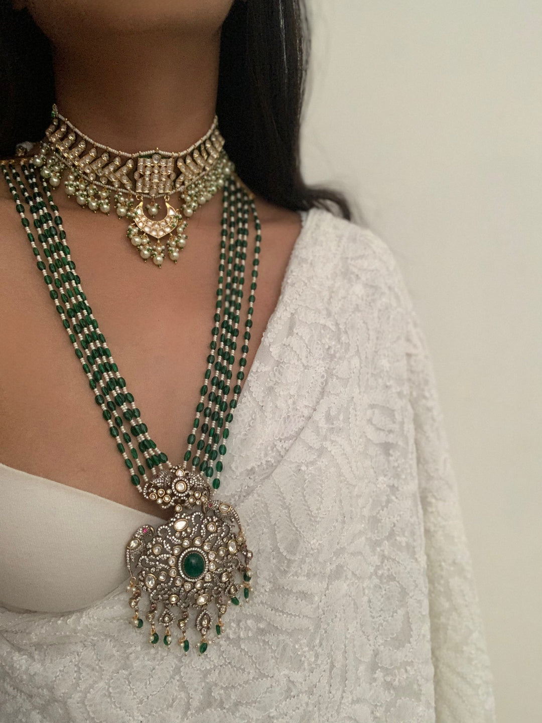 Green Zari Necklace